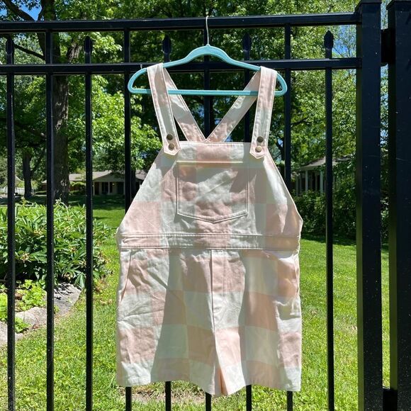 Anthropologie Hutch Checked Short Overalls NWT - Picture 3 of 9